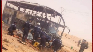 صورة المنيعة.. وفاة 4 أشخاص في اصطدام بين حافلة لنقل المسافرين بسيارة