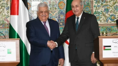 صورة رئيس الجمهورية يستقبل الرئيس الفلسطيني
