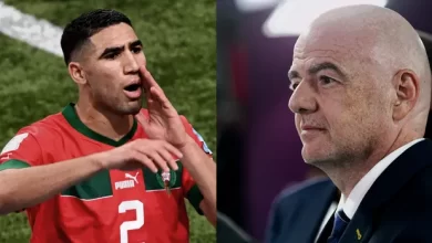 صورة حكيمي “بهدل” أنفانتينو.. والأخير يمنع الصفحيين من تصوير ما جرى!