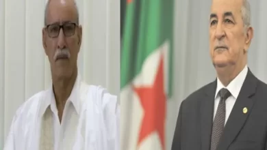 صورة الرئيس تبون يهنئ إبراهيم غالي بعد  إعادة انتخابه أمينا عاما لجبهة البوليساريو