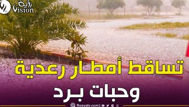 صورة رياح و‏أمطار مرفوقة بحبات البرد عبر عدة ولايات