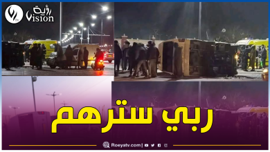 صورة 15 جريحا في إصطدام بين حافلة وسيارة بسطيف