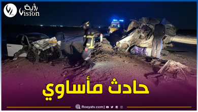 صورة وفاة شخصين في حادث إصطدام بين سيارتين في باتنة